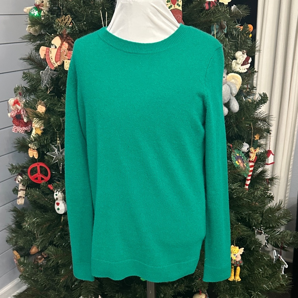 Talbots Vibrant Green Cashmere Crew Neck Sweater